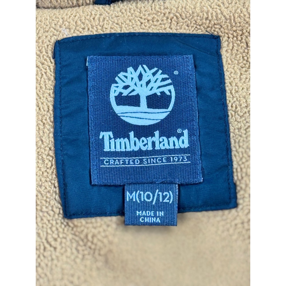 Timberland Kids Black Hooded Parka Fleece Lined Jacket Size M 10/12 - Picture 8 of 12